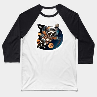 Ronald the Raccoon but he's playing football with a moon Sticker Baseball T-Shirt